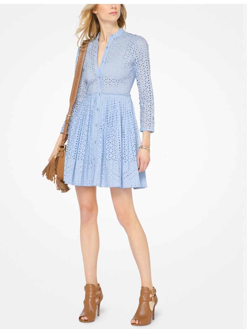 Michael Kors Eyelet Cotton Shirtdress